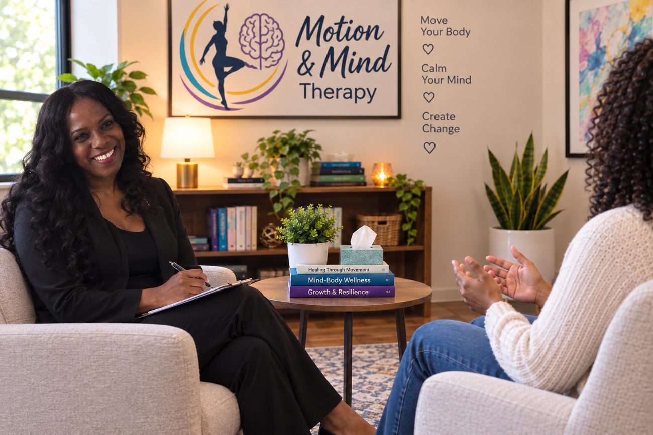 Therapist smiling during a session